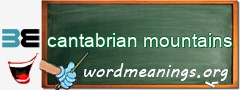 WordMeaning blackboard for cantabrian mountains